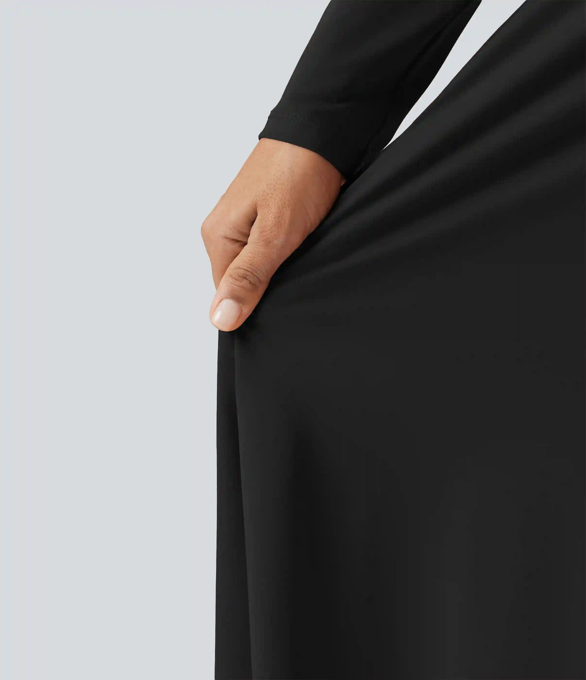 Queen Anne Neck Long Sleeve A-Line Party Midi Dress with Pockets