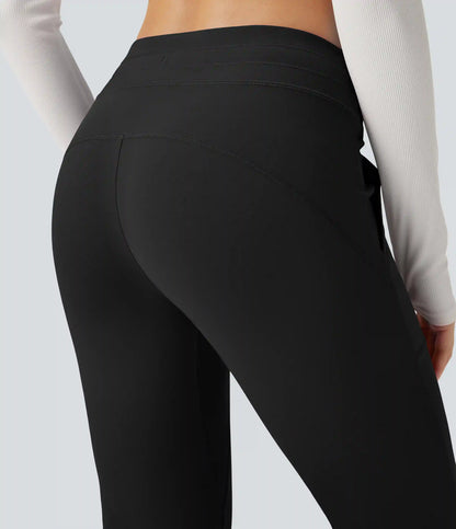 DayStretch Mid Rise Drawstring Slim Casual Flare Pants with Pockets