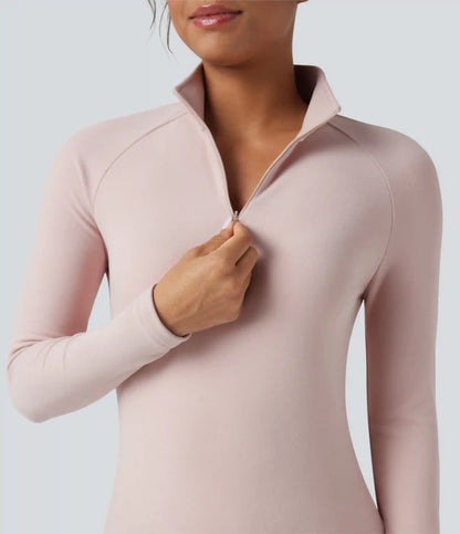 Half Zip Long Sleve Fleece Casual Top
