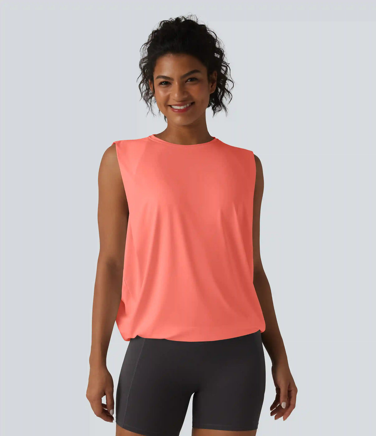 Round Neck Crossover InstantCool Yoga Tank Top-UPF50+