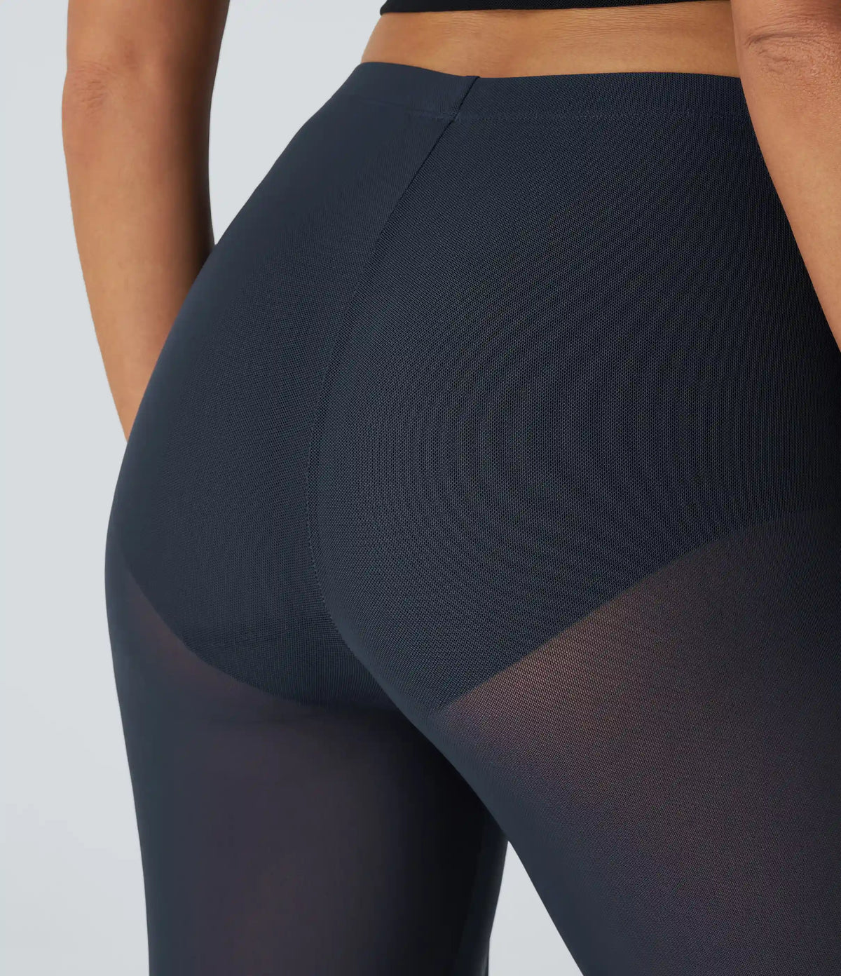 High Waisted 2-in-1 High Mesh Flare Casual Pants