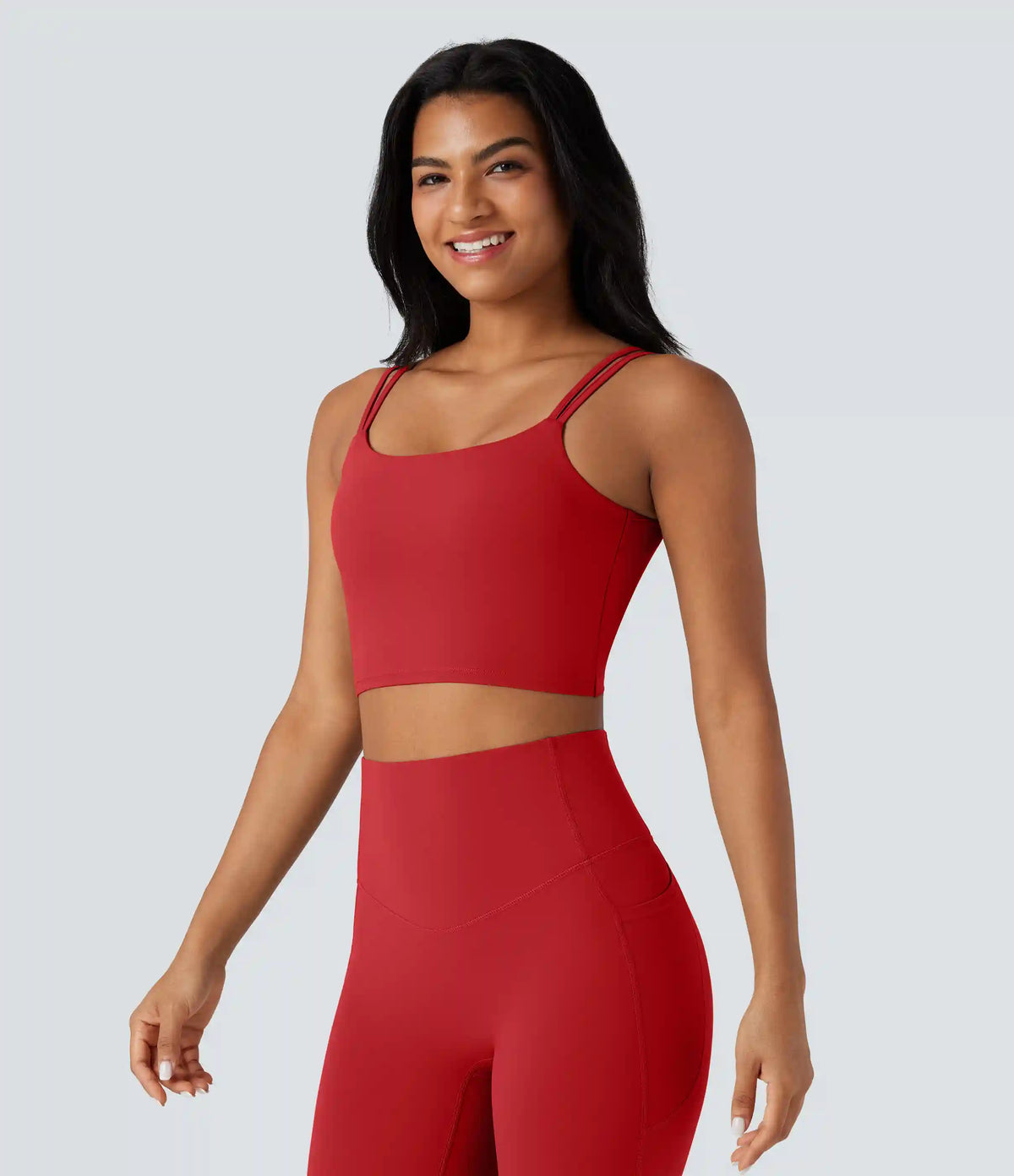 Halara UltraSculpt™ Double Straps Twisted Backless Cropped Yoga Tank Top