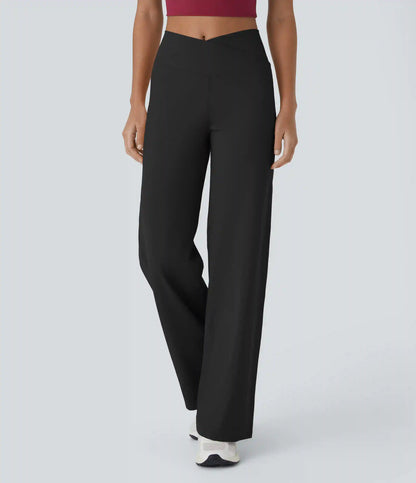 DayStretch Crossover High Waisted Pocket Wide Leg Yoga Pants