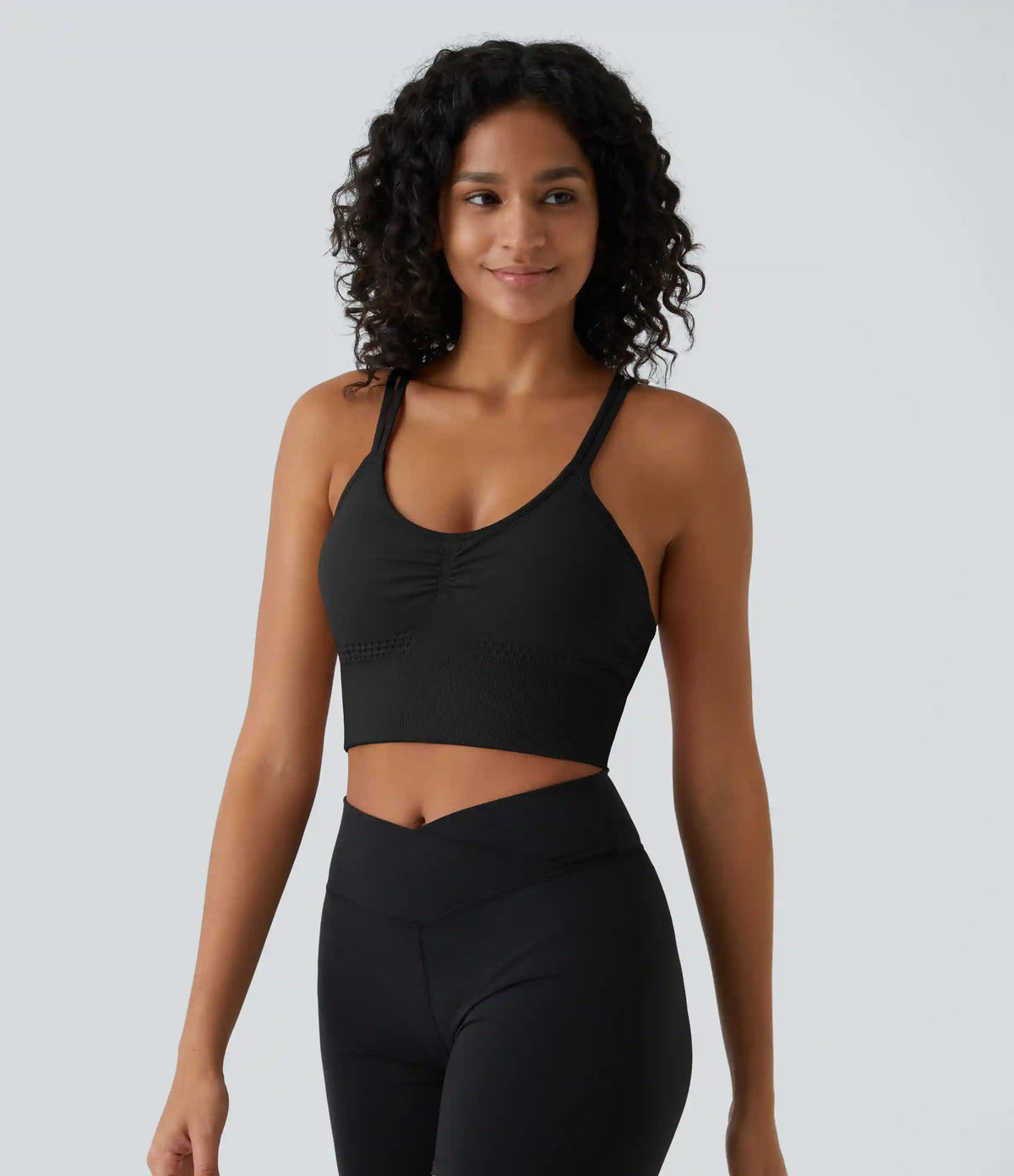 OneForm Seamless Flow Low Support Ruched Double Straps Sports Bra A-D Cups
