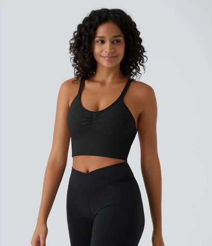 OneForm Seamless Flow Low Support Ruched Double Straps Sports Bra A-D Cups