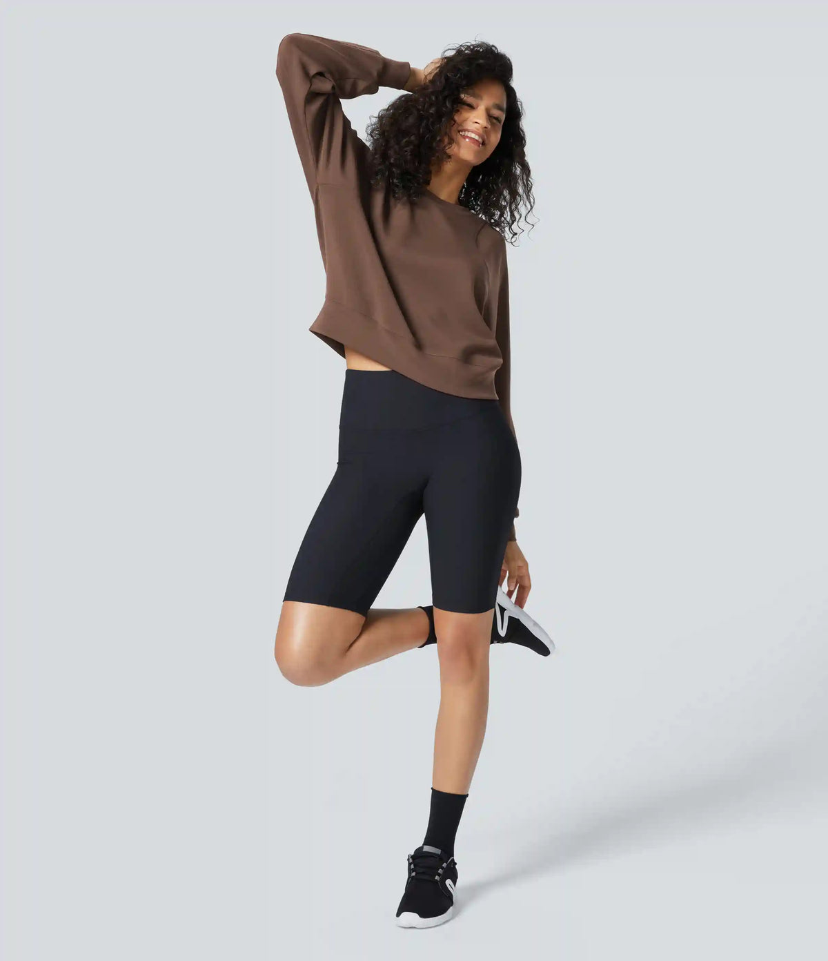 SpacerTek™ Round Neck Raglan Sleeve Solid Casual Sweatshirt