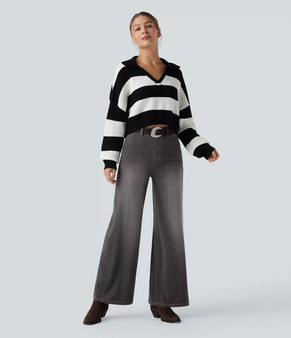 Halara Flex™ High Waisted Tummy Control Wide Leg Casual Jeans with Pockets