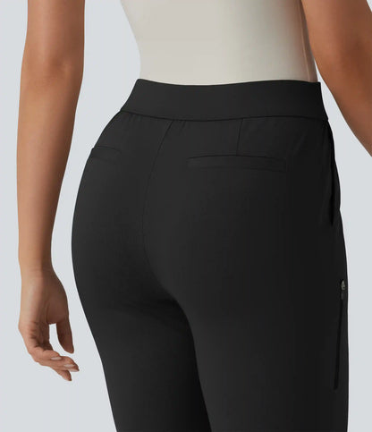 High Waisted Tapered Golf Pants with Pockets