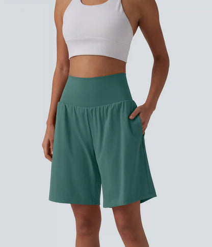 SoftlyZero™ Airy Super High Waisted 2-in-1 InstantCool Yoga Shorts 9" with Pockets