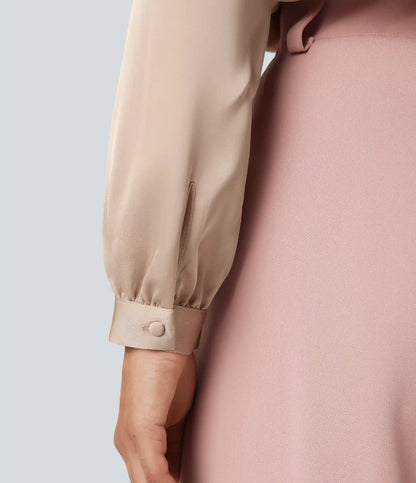 Tie Front Long Sleeve Work Shirt