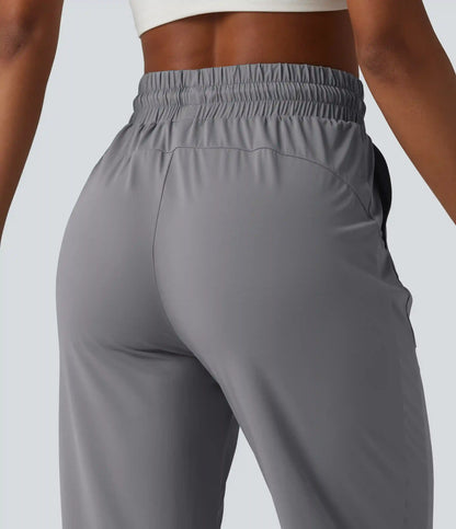 High Waisted Drawstring InstantCool Workout Joggers with Pockets-UPF50+