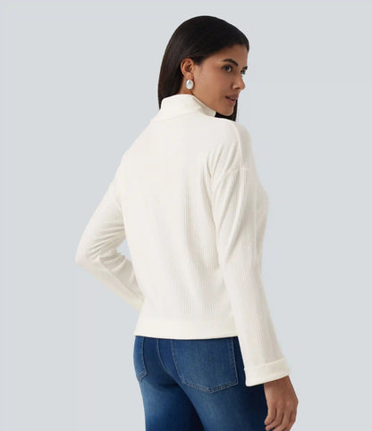 High Neck Long Sleeve Casual Top