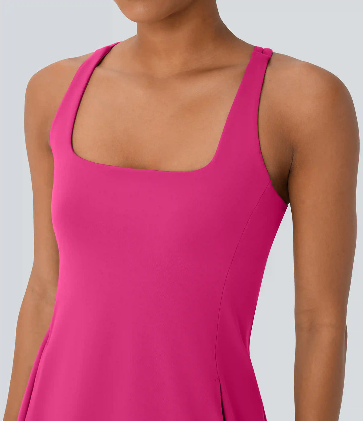 SoftlyZero™ Plush Cut Out Pocket 2-Piece Mini Yoga Active Dress