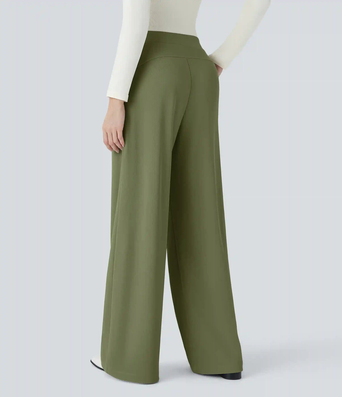 Halara Flex™ High Waisted Body Sculpt Waist-Slimming Pocket Wide Leg Micro Waffle Work Pants