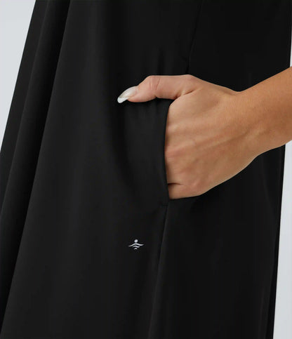 Breezeful™ RacerPocket High Low Flowy Midi Quick Dry Casual Dress