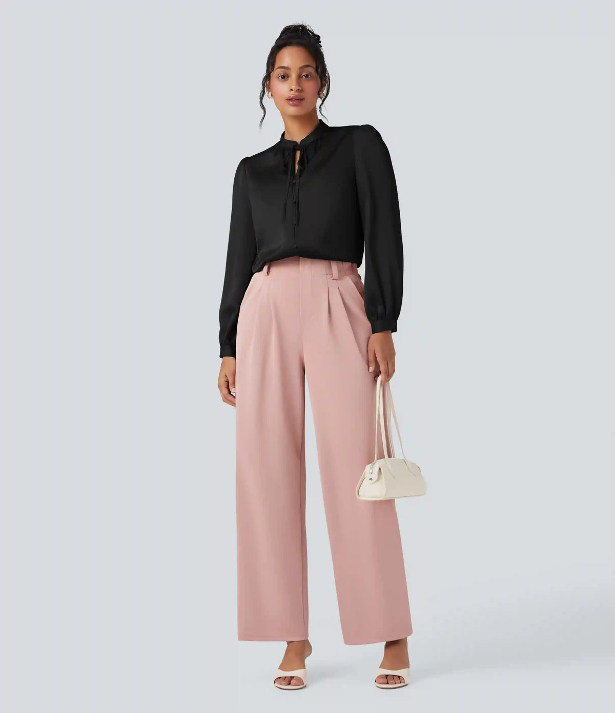 Tie Front Long Sleeve Work Shirt
