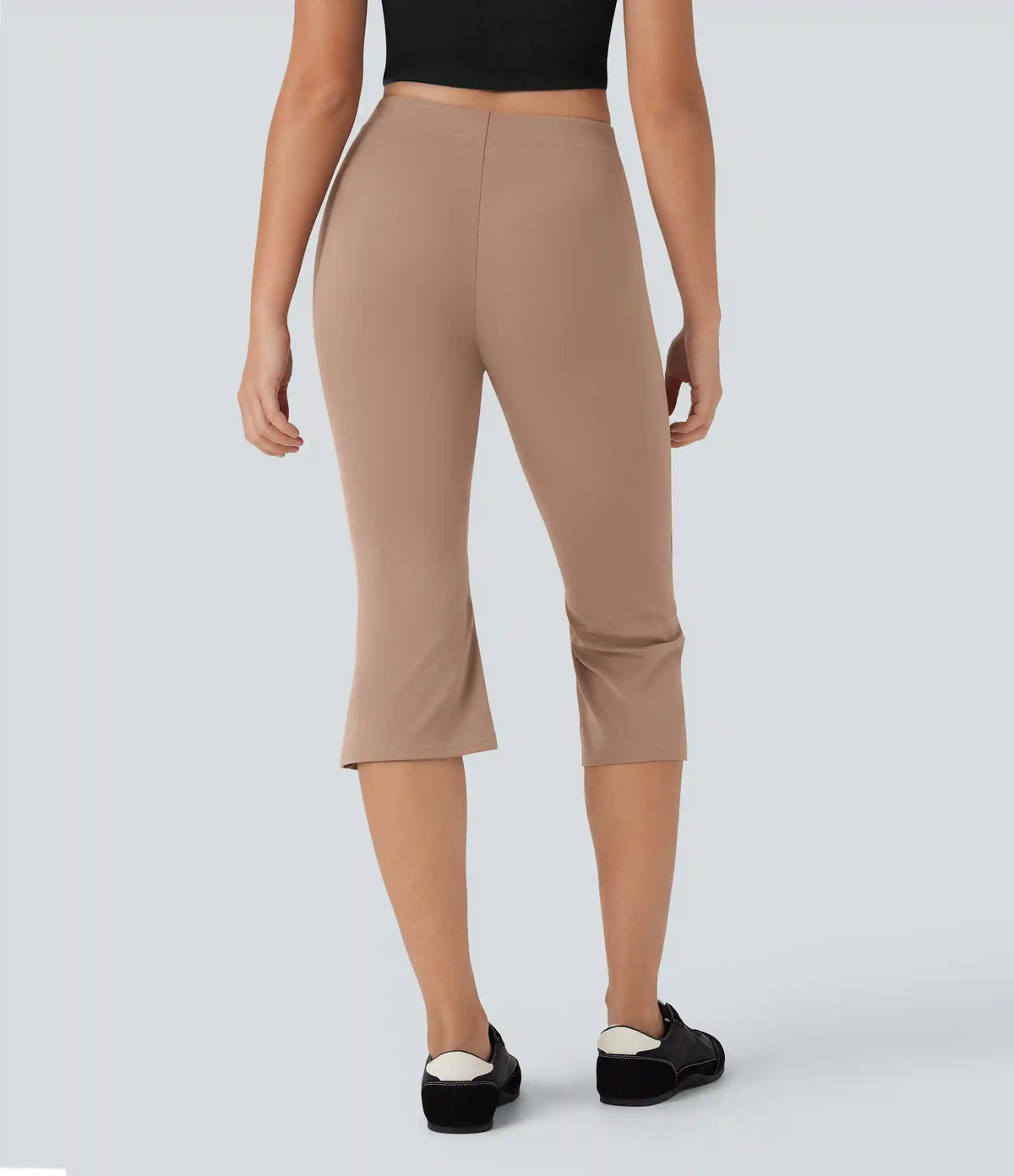 Mid Rise Capri Flare Work Pants