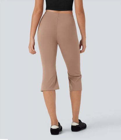 Mid Rise Capri Flare Work Pants