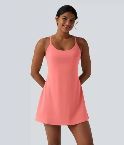 Softlyzero™ Plush Tummy Control Active Dress with Pockets-Easy Peezy Edition