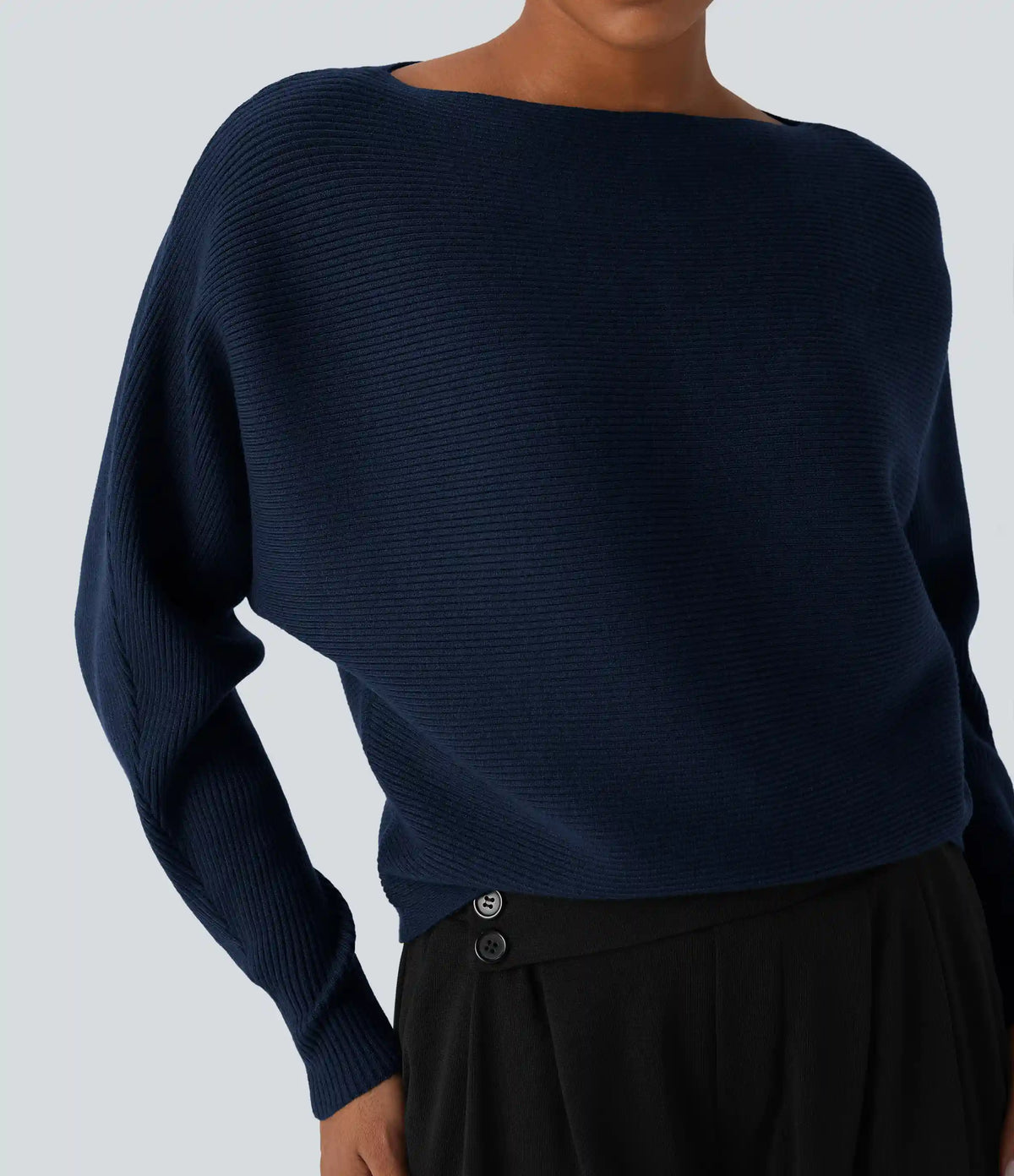 Boat Neck Batwing Sleeve Casual Sweater