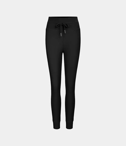 SoftlyZero™ Plush High Waisted Drawstring Pocket Plain Full Length Joggers