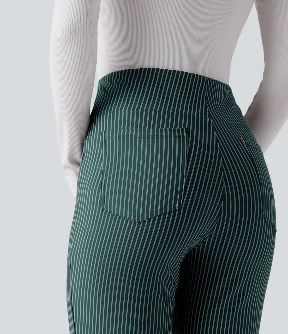 Halara Flex™ High Waisted Striped Work Flare Pants with Pockets