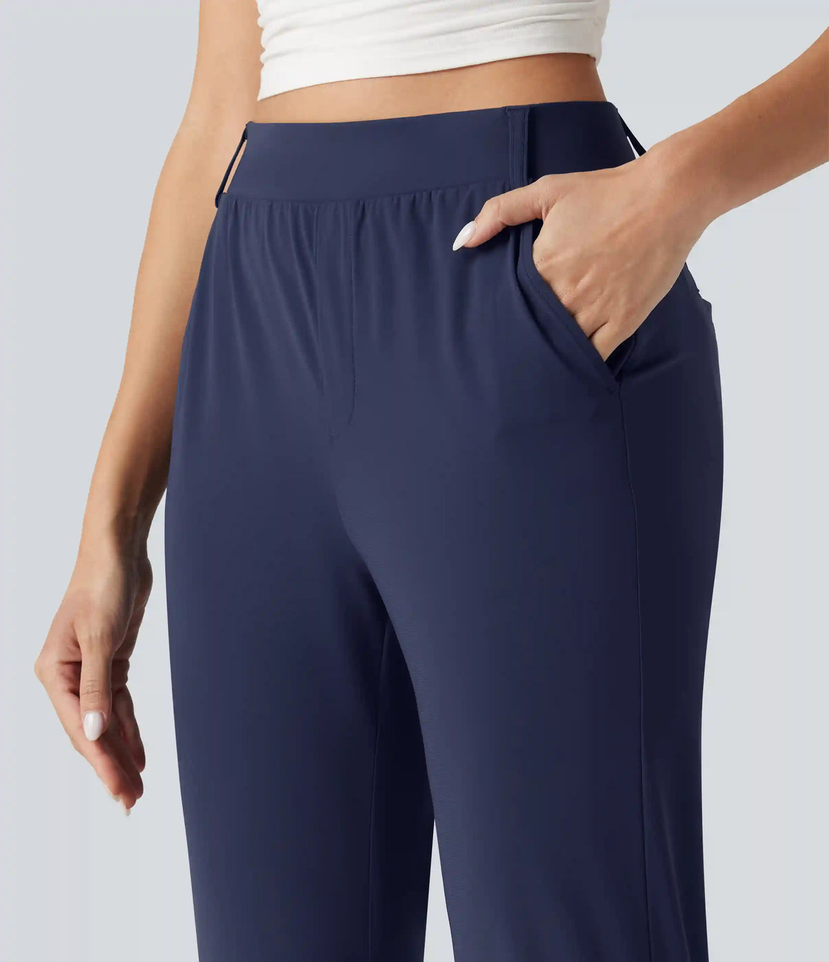 High Waisted Quick Dry Golf Cropped Joggers with Pockets