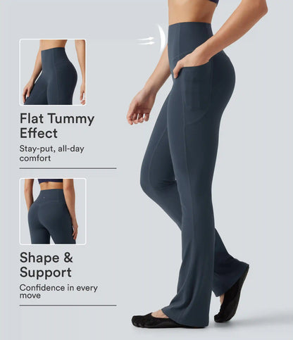 Halara UltraSculpt™ High Waisted Tummy Control Shaping Bootcut Yoga Leggings with Pockets