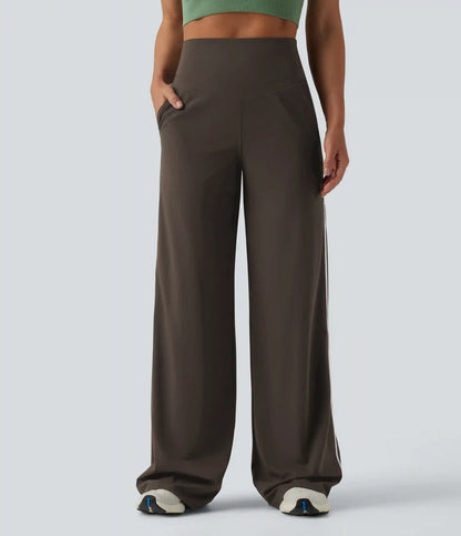 Halara UltraSculpt™ High Waisted Tummy Control Color Block Stripes Yoga Baggy Pants with Pockets