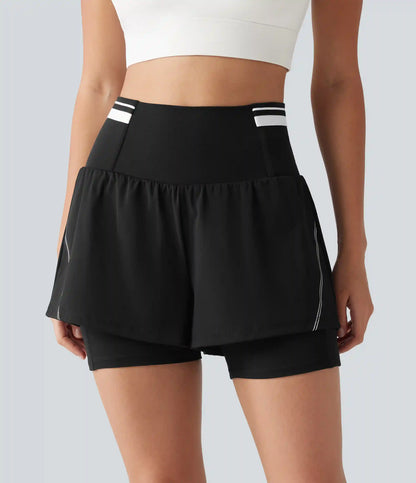 SoftlyZero™ Airy Reflective Super High Waisted Tummy Control 2-in-1 Cool Touch Workout Shorts 5'' with Pockets
