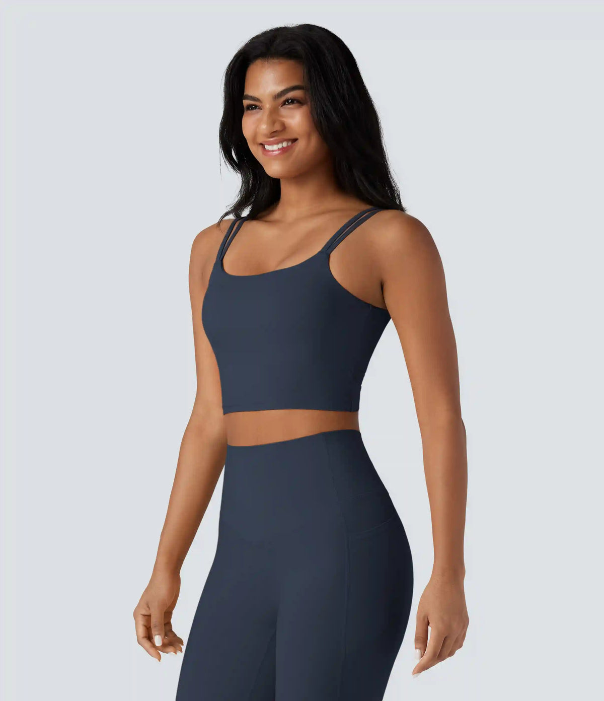 Halara UltraSculpt™ Double Straps Twisted Backless Cropped Yoga Tank Top