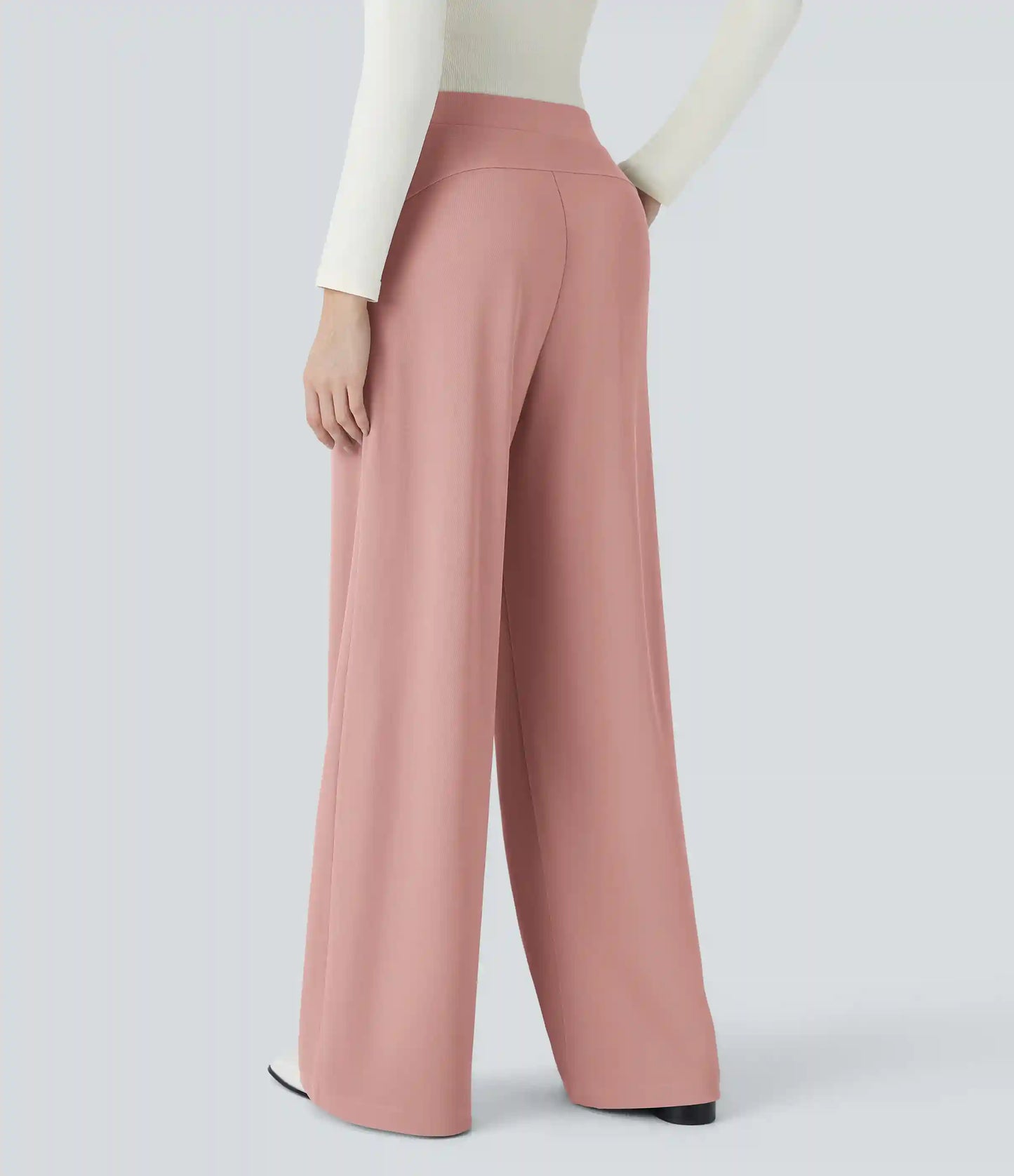 Halara Flex™ High Waisted Body Sculpt Waist-Slimming Pocket Wide Leg Micro Waffle Work Pants