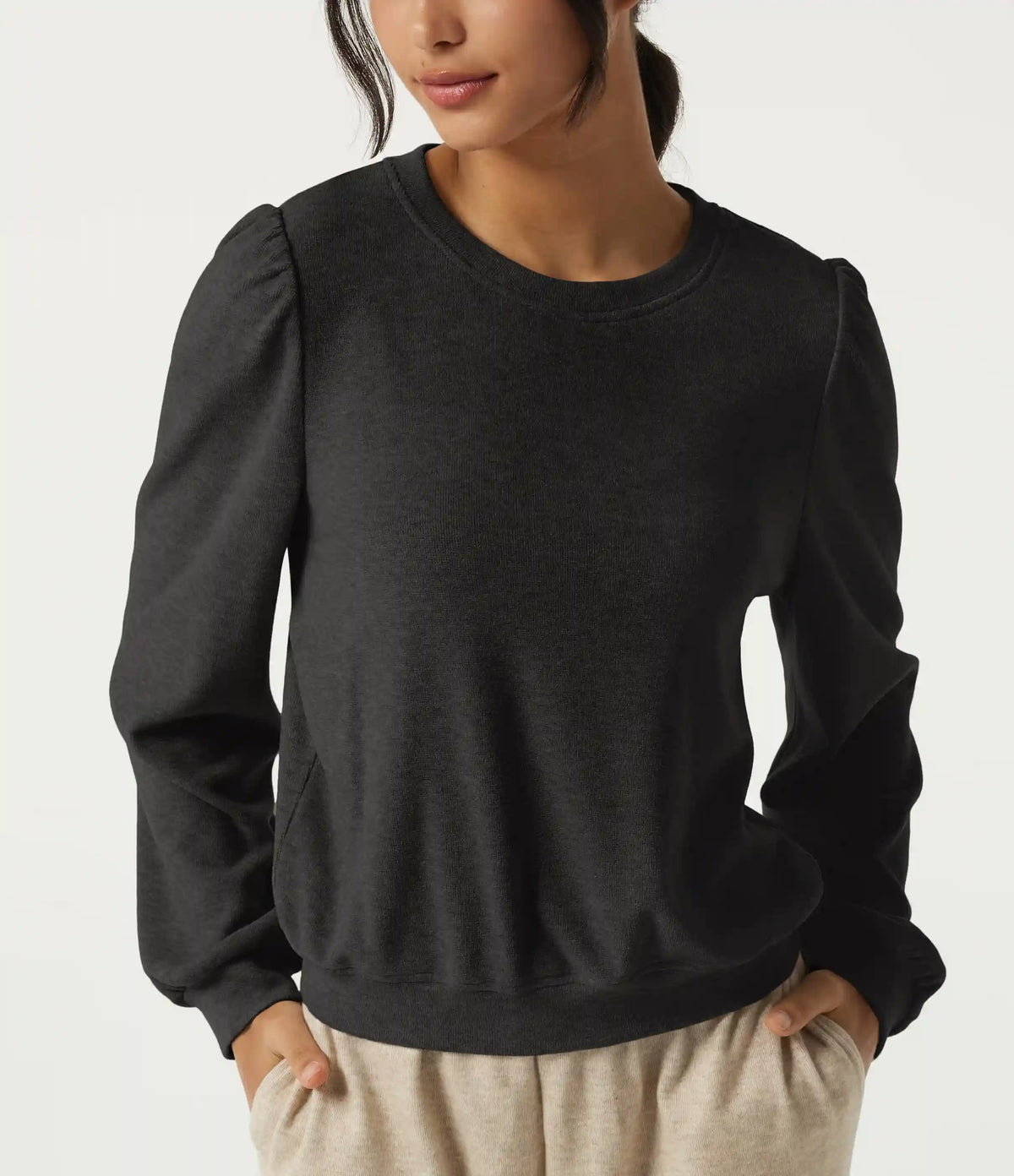 Round Neck Long Sleeve Lounge Top