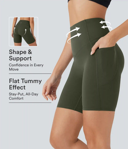 Halara UltraSculpt™ High Waisted Butt Lifting Tummy Control Pocket Shaping Training Biker Shorts 7''