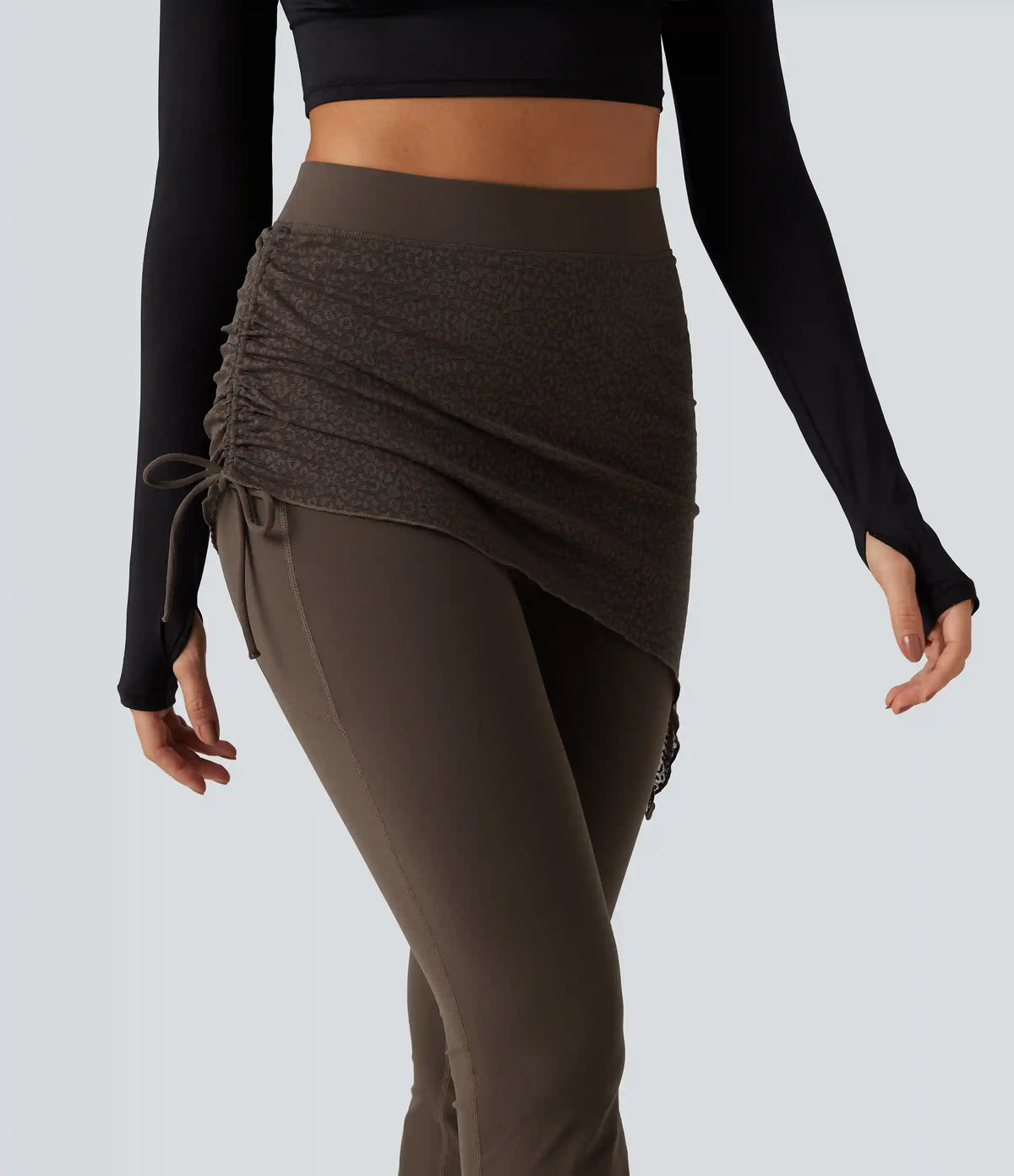 Halara UltraSculpt™ High Waisted Contrast Lace Leopard Print Bootcut Yoga Leggings with Pockets