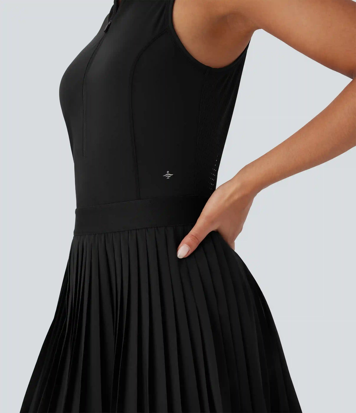 Breezeful™ Sleeveless Cut Out 2-in-1 Pleated Quick Dry Mini Tennis Active Dress with Pockets