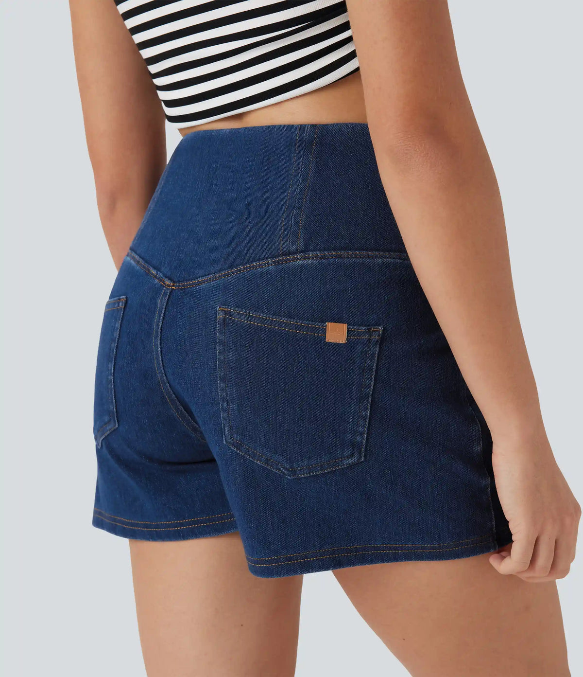 Halara Flex™ High Waisted Tummy Control Denim Casual Shorts 3'' with Pockets
