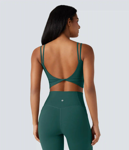 Halara UltraSculpt™ Double Straps Twisted Backless Cropped Yoga Tank Top