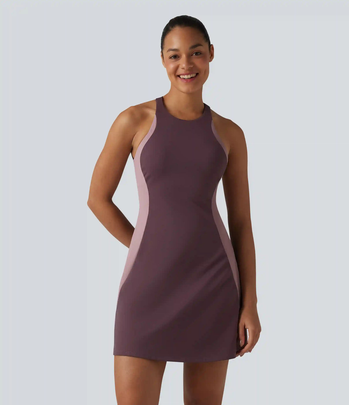 Softlyzero™ Airy Built-in Bra Color Block 2-in-1 InstantCool Mini Tennis Active Dress with Pockets-Easy Peezy Edition