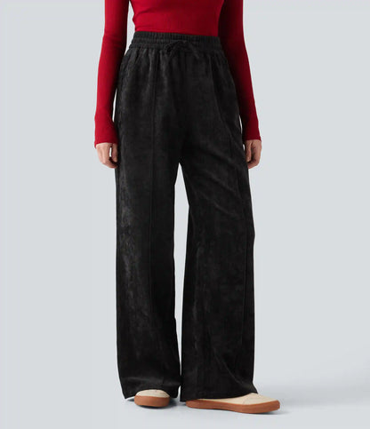 High Waisted Drawstring Baggy Casual Pants with Pockets