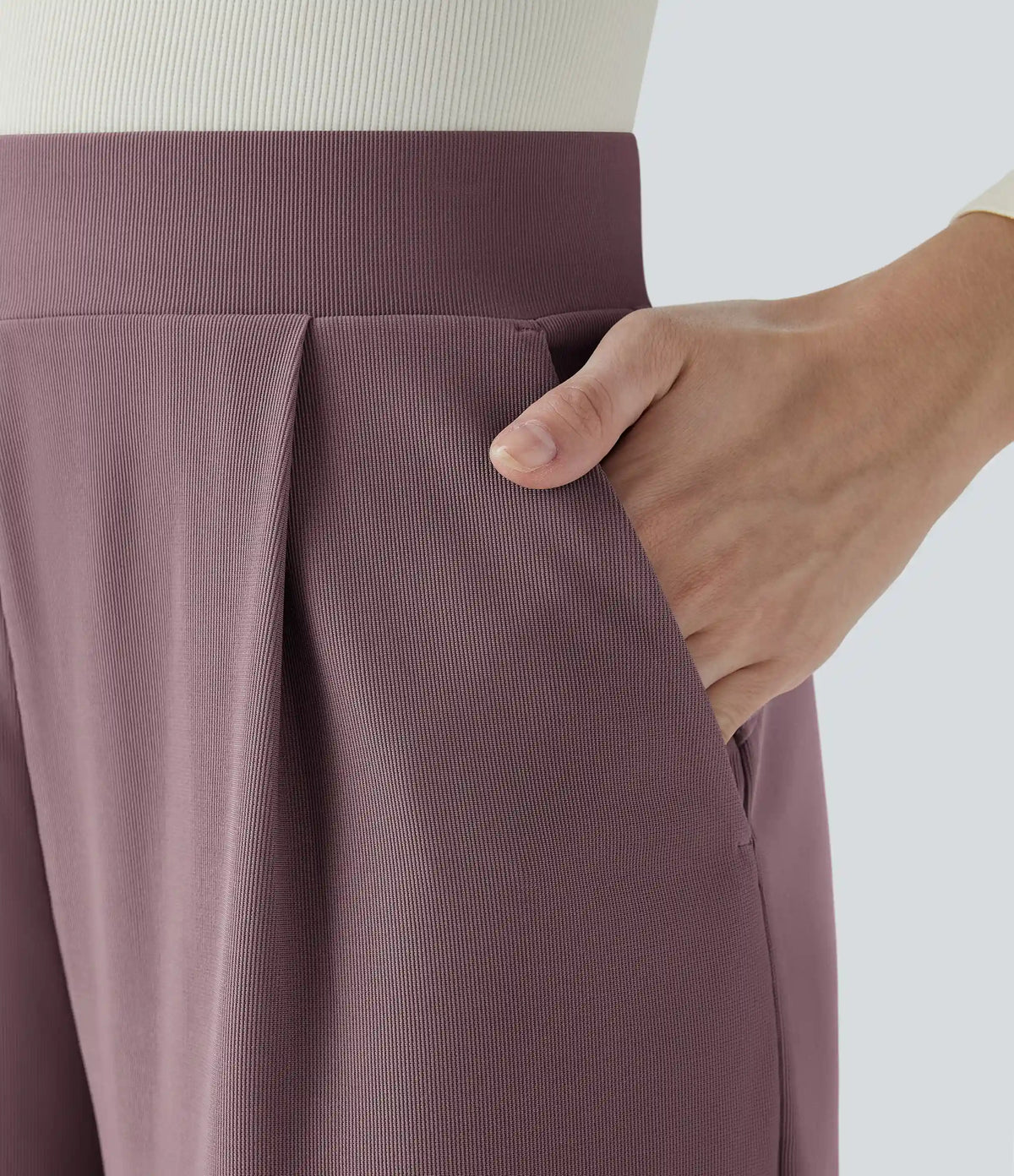 Halara Flex™ High Waisted Body Sculpt Waist-Slimming Pocket Wide Leg Micro Waffle Work Pants