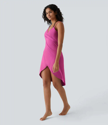 Spaghetti Strap Crossover Cover Up Wrap InstantCool Dress-UPF50+