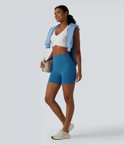 Halara UltraSculpt™ High Waisted Anti-Roll Tummy Control Shaping Workout Biker Shorts 5'' with Pockets
