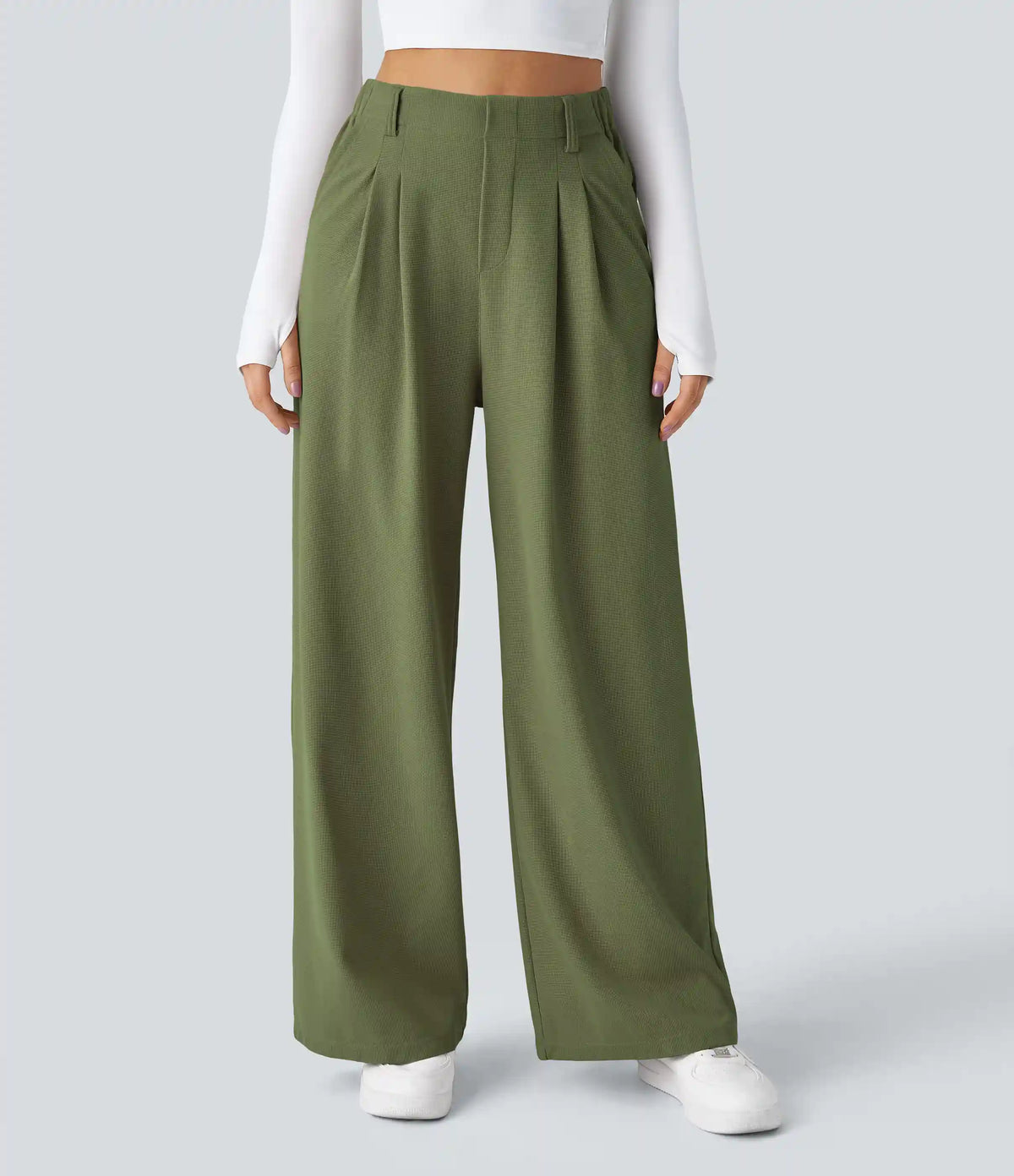 Halara Flex™ High Waisted Pocket Wide Leg Waffle Work Pants