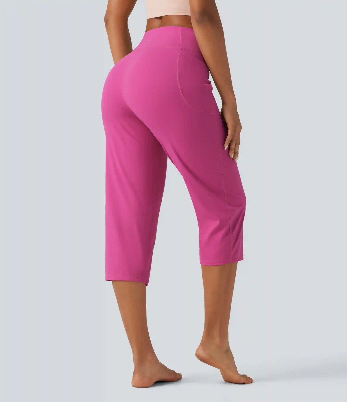Halara UltraSculpt™ High Waisted Tummy Control Straight Leg Capri Yoga Pants with Pockets