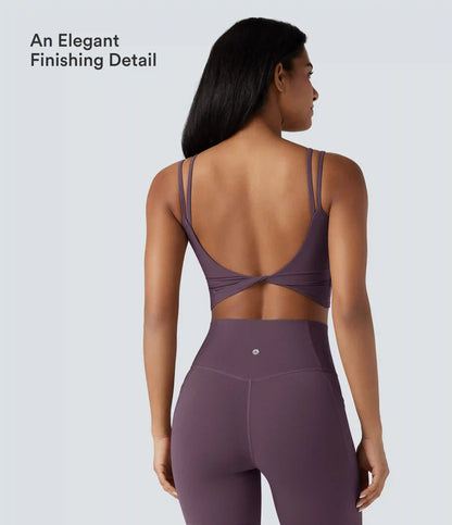Halara UltraSculpt™ Double Straps Twisted Backless Cropped Yoga Tank Top
