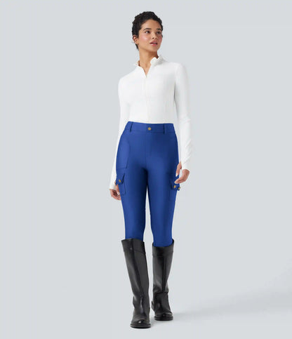 High Waisted Sheen 7/8 Leggings with Pockets