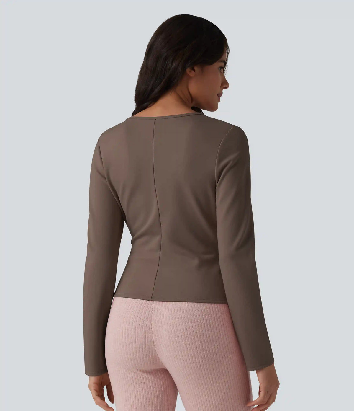 V-neck Long Sleeve Wrap Casual Top