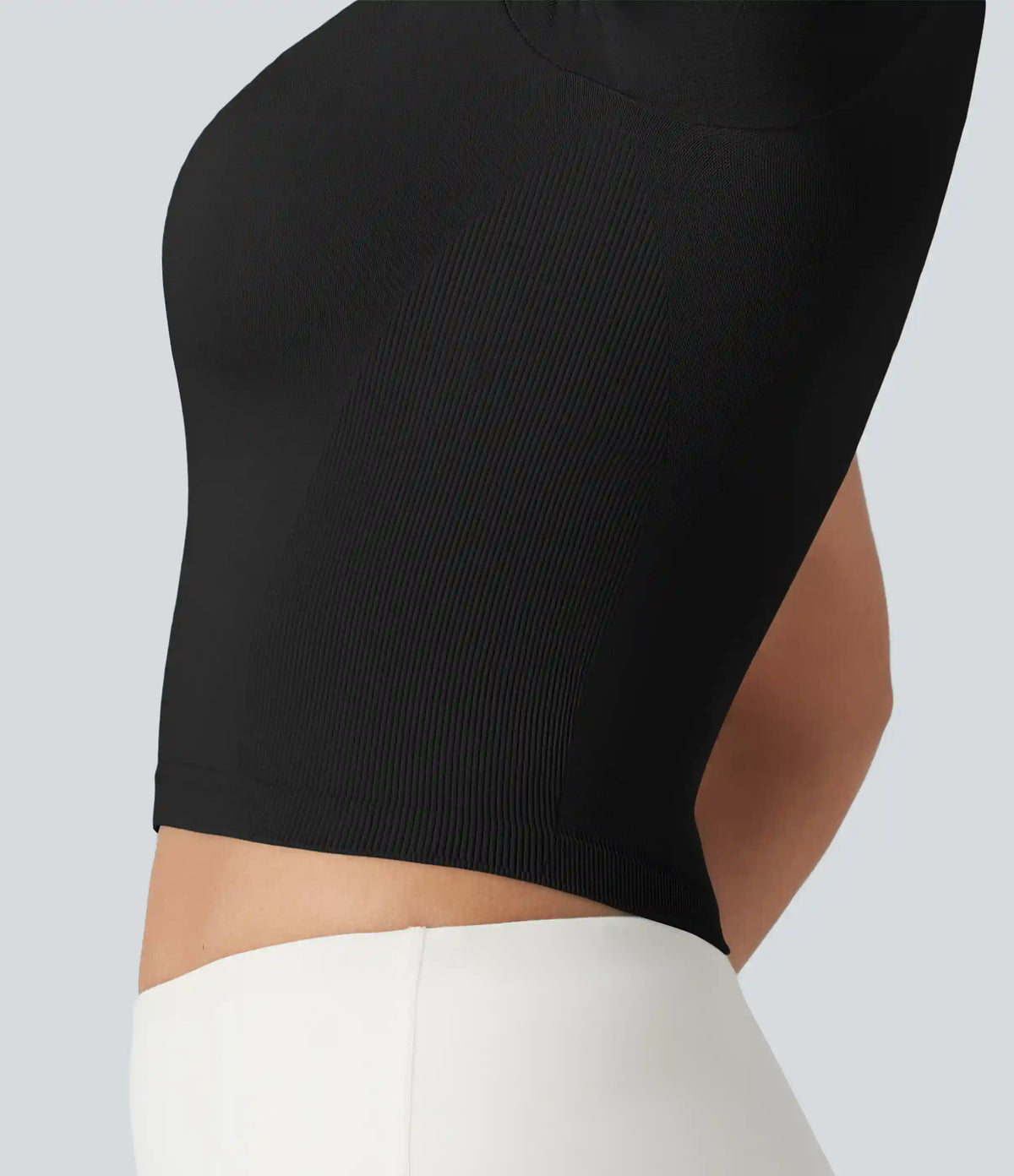OneForm Seamless Flow V Neck Short Sleeve Built-in Bra Cropped Yoga Sports Top