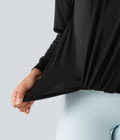 Long Sleeve Ruched Yoga Sports Top